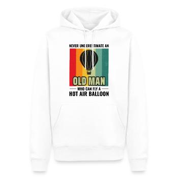 Montgolfière Montgolfière Montgolfière - Sweat à capuche Premium bio Homme - blanc - Devant - Nico (187cm)