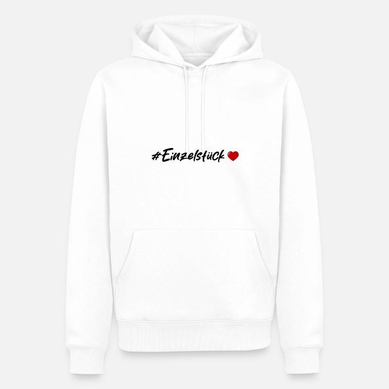Einzelstück Herz - Männer Premium Bio Hoodie - Weiß