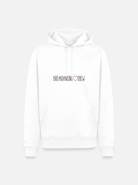 Breakdancing Crew Herz - Männer Premium Bio Hoodie - Weiß