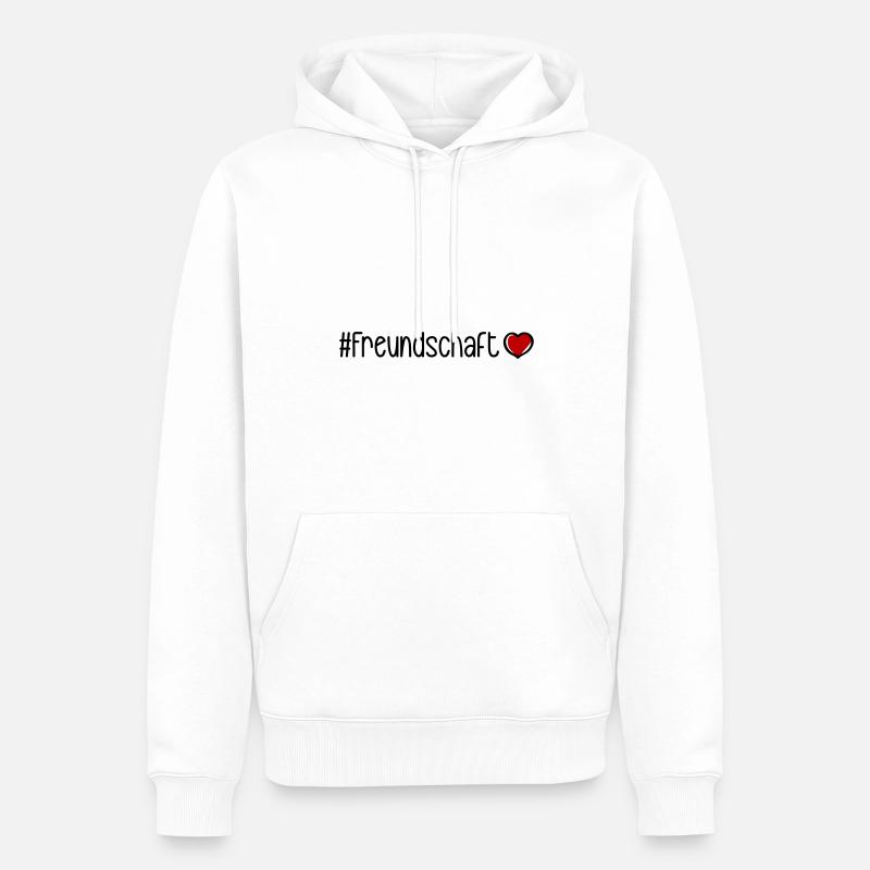 Freundschaft Herz - Männer Premium Bio Hoodie - Weiß