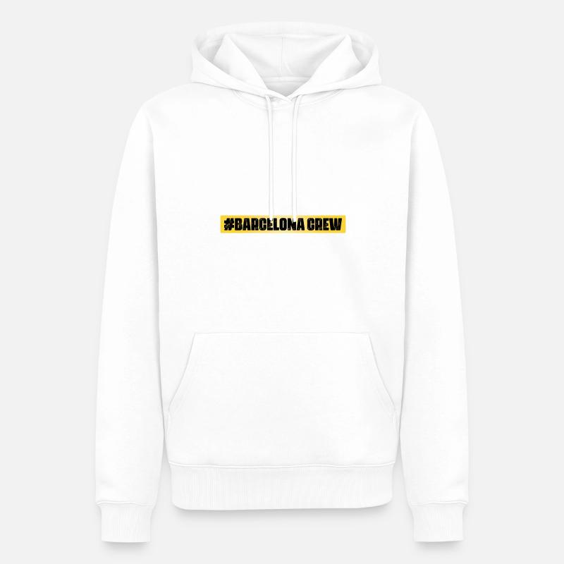 Équipage de Barcelone - Sweat à capuche Premium bio Homme - blanc