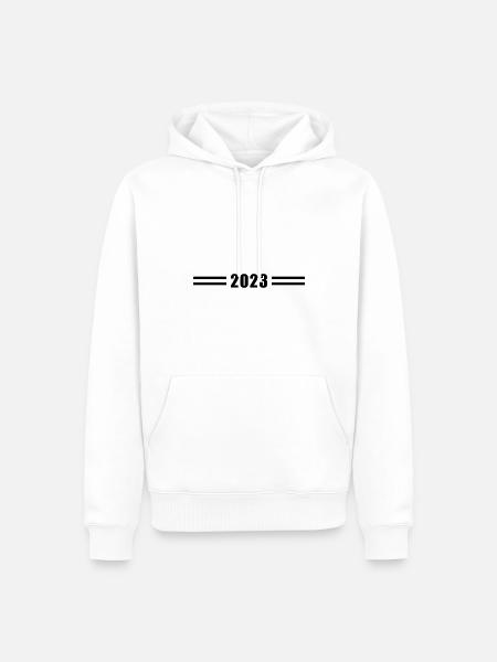 2023 année - Sweat à capuche Premium bio Homme - blanc