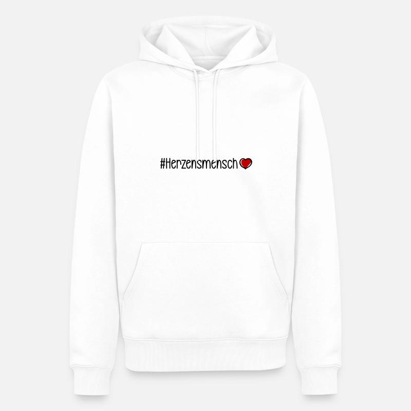 Cœur sincère - Sweat à capuche Premium bio Homme - blanc