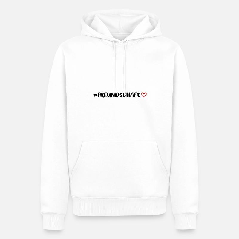 Freundschaft Herz - Männer Premium Bio Hoodie - Weiß