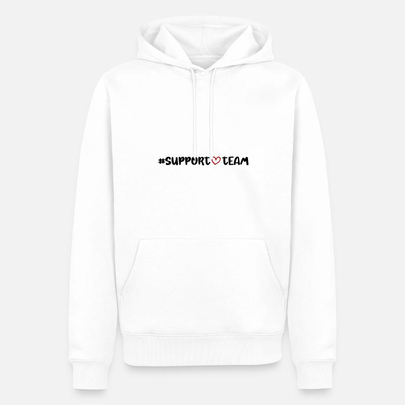 Cœur de l’équipe de soutien - Sweat à capuche Premium bio Homme - blanc