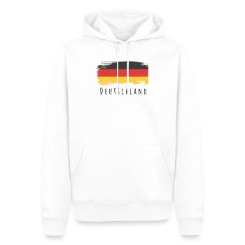 Deutschland - Männer Premium Bio Hoodie - Weiß - Vorne - Nico (187cm)