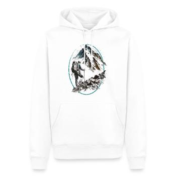 Mountaineer - Men’s Premium Organic Hoodie - white - Front - Nico (187cm)