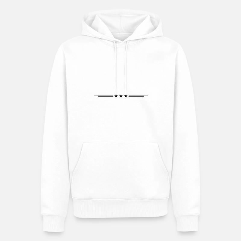 Stern Linie Element - Männer Premium Bio Hoodie - Weiß