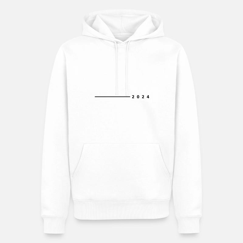 2024 année - Sweat à capuche Premium bio Homme - blanc