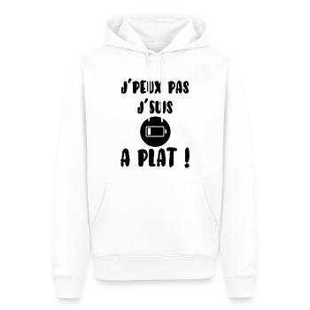 J’peux pas j´suis à plat - Sweat à capuche Premium bio Homme - blanc - Devant - Nico (187cm)