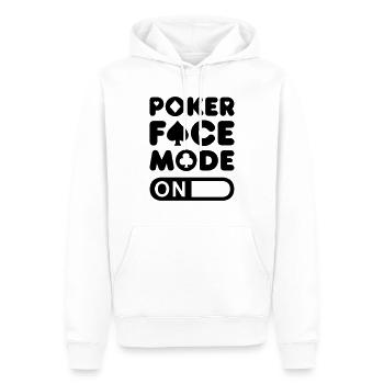 Poker Face Mode - Sweat à capuche Premium bio Homme - blanc - Devant - Nico (187cm)