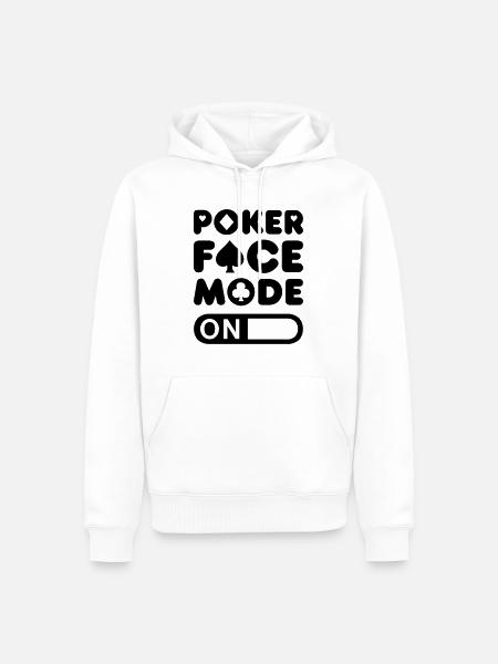 Poker Face Mode - Men’s Premium Organic Hoodie - white