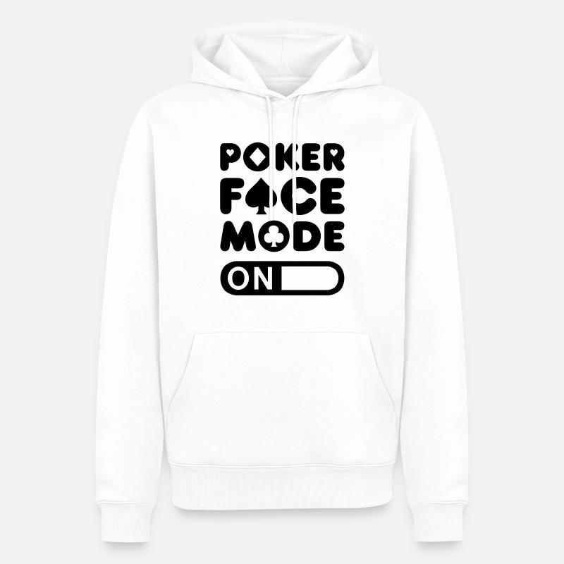 Poker Face Mode - Sweat à capuche Premium bio Homme - blanc