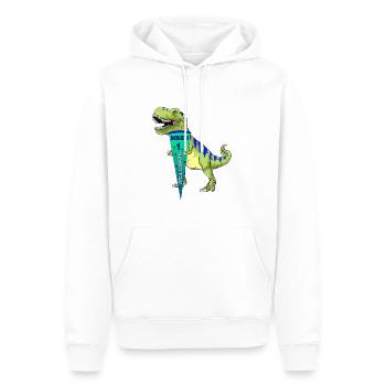 Dino mit Schultüte für die Ersteinschulung - Männer Premium Bio Hoodie - Weiß - Vorne - Nico (187cm)
