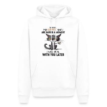 My Coffee and i having a Moment I will Deal... - Männer Premium Bio Hoodie - Weiß - Vorne - Nico (187cm)