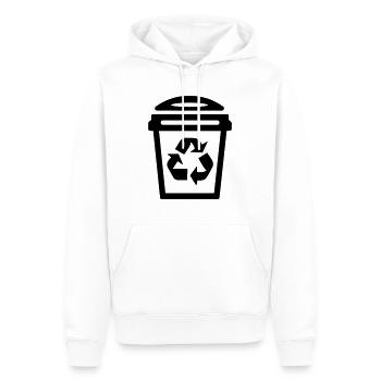 poubelle - Sweat à capuche Premium bio Homme - blanc - Devant - Nico (187cm)