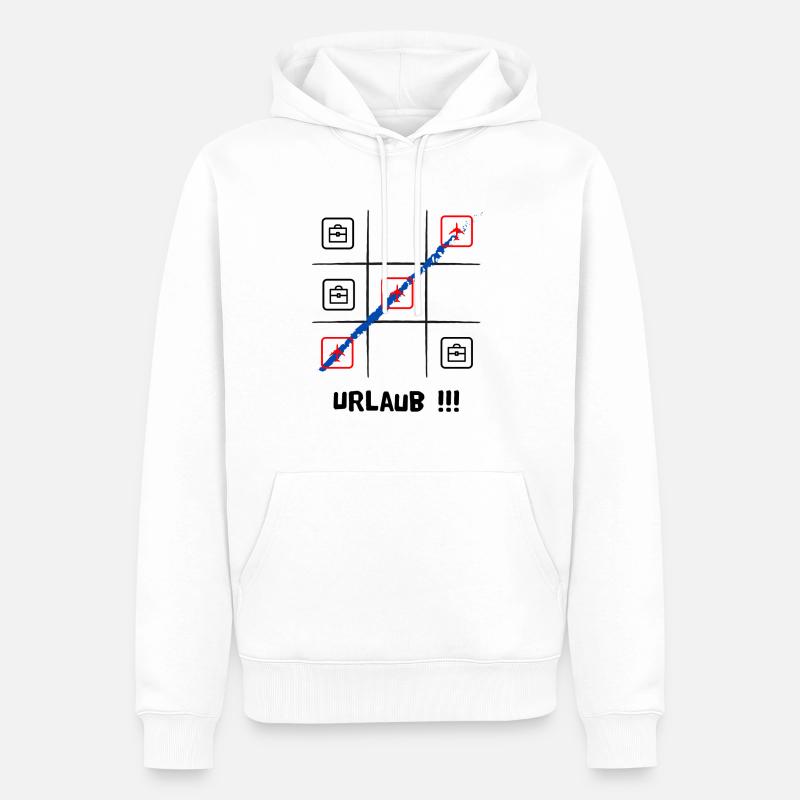 Tik tak to oder Käsekästchen, Urlaub oder Arbeit - Männer Premium Bio Hoodie - Weiß