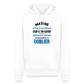Maître formidable idée cadeau maître d'école - Sweat à capuche Premium bio Homme - blanc - Devant - Nico (187cm)