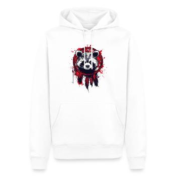 Raton laveur et attrape-rêves - Sweat à capuche Premium bio Homme - blanc - Devant - Nico (187cm)