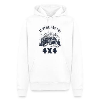 4X4 sport automobile cadeau 4x4 aventure - Sweat à capuche Premium bio Homme - blanc - Devant - Nico (187cm)