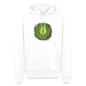 Psychédélique Cube / Cube psychédélique - Sweat à capuche Premium bio Homme - blanc - Devant - Nico (187cm)