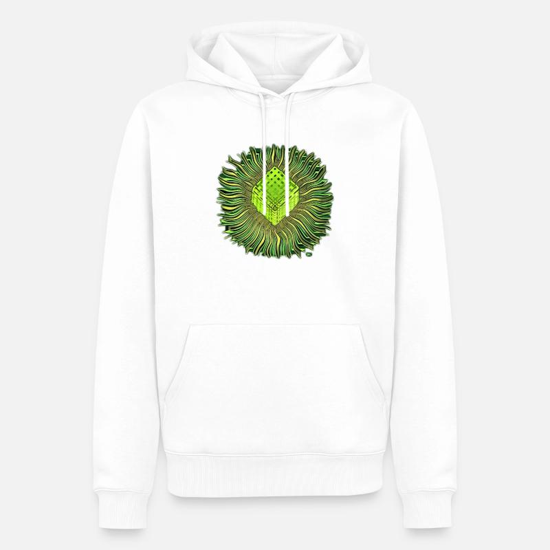 Psychedelic Cube / Cube Psychedelic - Men’s Premium Organic Hoodie - white
