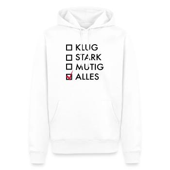 mutig - Männer Premium Bio Hoodie - Weiß - Vorne - Nico (187cm)
