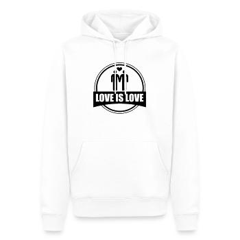 LOVE IS LOVE GAY - Men’s Premium Organic Hoodie - white - Front - Nico (187cm)