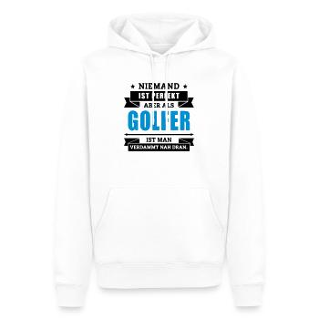 Funshirt Golfer - Männer Premium Bio Hoodie - Weiß - Vorne - Nico (187cm)