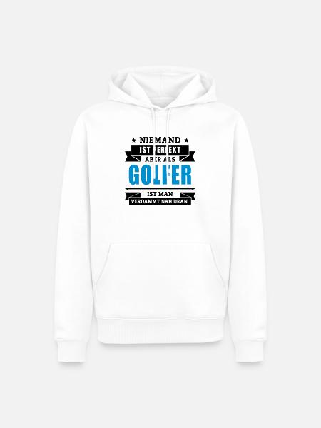 Funshirt Golfer - Männer Premium Bio Hoodie - Weiß