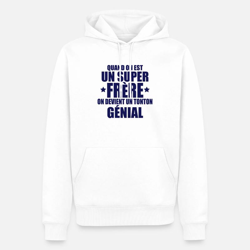 on devient un tonton génial - Sweat à capuche Premium bio Homme - blanc