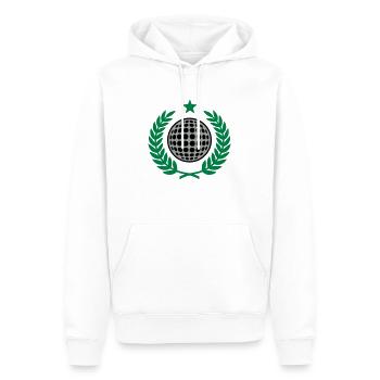Couronne de laurier (Golf) 02 - Sweat à capuche Premium bio Homme - blanc - Devant - Nico (187cm)