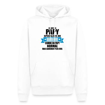 je suis un papy spécialiste du barbecue - Sweat à capuche Premium bio Homme - blanc - Devant - Nico (187cm)