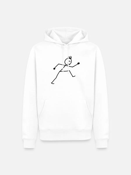walking_stick_figure_1c - Men’s Premium Organic Hoodie - white