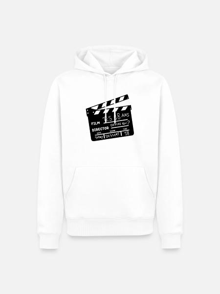 18 Kino klatschen - Männer Premium Bio Hoodie - Weiß