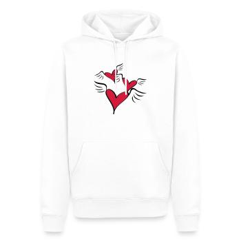 coeurs voler l'amour - Sweat à capuche Premium bio Homme - blanc - Devant - Nico (187cm)
