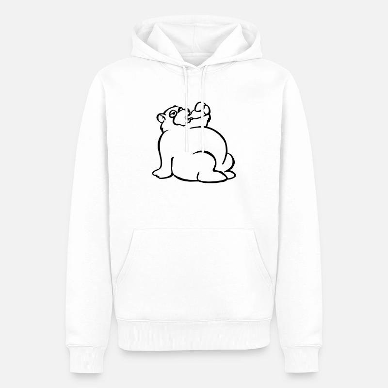 Saufbär - Männer Premium Bio Hoodie - Weiß