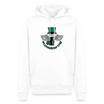 st_patricks_beer - Sweat à capuche Premium bio Homme - blanc - Devant - Nico (187cm)