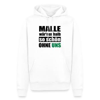 Malle Mallorca lustiger Gruppen Spruch - Männer Premium Bio Hoodie - Weiß - Vorne - Nico (187cm)