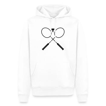 badminton_play_f1 - Sweat à capuche Premium bio Homme - blanc - Devant - Nico (187cm)
