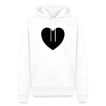 herz - Männer Premium Bio Hoodie - Weiß - Vorne - Nico (187cm)