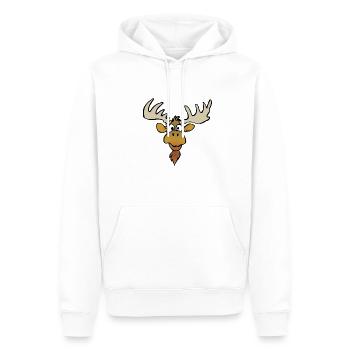 Elch guckt doof - Männer Premium Bio Hoodie - Weiß - Vorne - Nico (187cm)