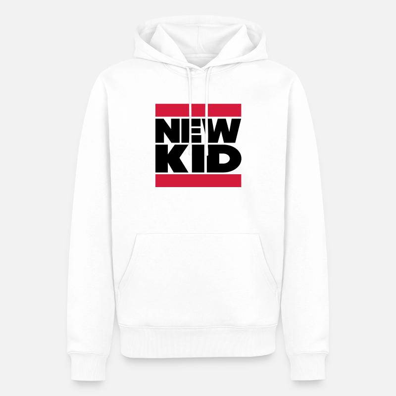 New Kid in Dubstep Regardez - Sweat à capuche Premium bio Homme - blanc