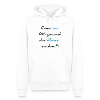 Kann mir bitte jemand das Wasser reichen?! - Männer Premium Bio Hoodie - Weiß - Vorne - Nico (187cm)