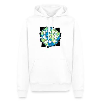 Pièces de puzzle de la terre pièce de puzzle construire spi - Sweat à capuche Premium bio Homme - blanc - Devant - Nico (187cm)
