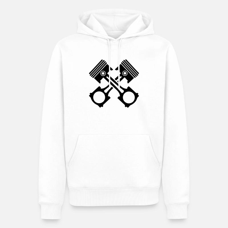 Piston - Sweat à capuche Premium bio Homme - blanc