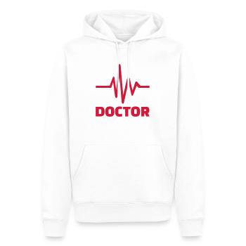 Doctor - Sweat à capuche Premium bio Homme - blanc - Devant - Nico (187cm)