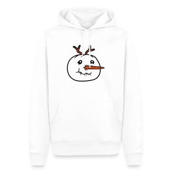 bonhomme de neige visage tête cool hiver noël ka - Sweat à capuche Premium bio Homme - blanc - Devant - Nico (187cm)