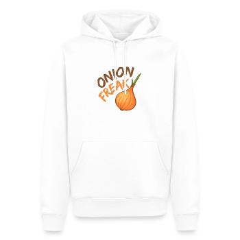 Onion Freak - cadeau design Oignon - Sweat à capuche Premium bio Homme - blanc - Devant - Nico (187cm)