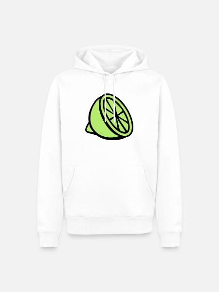 Lime - Sweat à capuche Premium bio Homme - blanc